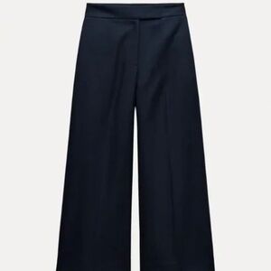 Zara High waist culotte pants Sz XL Navy Blue